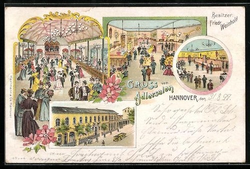 Lithographie hannover gasthof - lithographie,