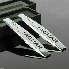2x Jaguar Embleme in Silber
