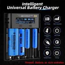 4 Slots AAA AA Akku Ladegerät USB Charger Batterieladegerät für Lithium Batterie