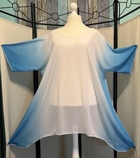 LAGENLOOK Tunika türkis weiß