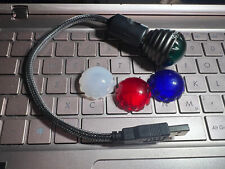 USB LED Schwanenhals Lampe für Laptop Computer Blau Rot Weiß Grün wechselbar