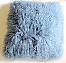 by46 - 2 Lammfell-Kissen ca. 50x50 cm + Mako-Einschütte Fa. Port Maine/Neuwertig