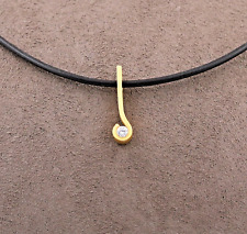 BUNZ Designer ANHÄNGER mit BRILLANT + Kautschukkette  | 750 Gelbgold