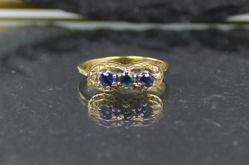Sapphire diamond gold ring - sapphire,