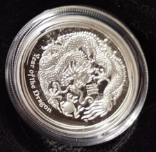 Lunar II 2012 Drache High Relief 1oz Silber Box+Coa Sammlerstück