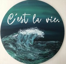 Surf Kunst Bild Original Gemälde Leinwand Wandbild Welle Strand Meer  Wasser See