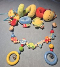 Kinderwagenkette Holz & Spielschlange - Aktivspielzeug für Maxi Cosi Tragebügel