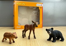 Schleich Wild Life Forest  41457 Waldtierbabys Bär Wildschwein Elch OVP wie neu