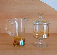 Zuckerdose Glas Sahnekännchen