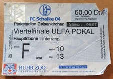 Altes Eurofighter Ticket Schalke 04-FC Valencia Viertelfinale,1996/97,BILLIGER !
