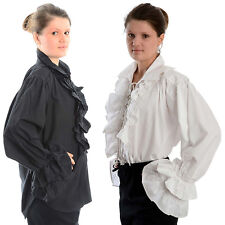 Rüschenbluse Mittelalter Piraten Renaissance Baumwolle Halloweenkostüm Halloween