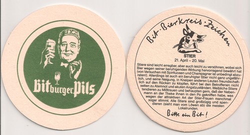 Bitburger alter bierdeckel - -,