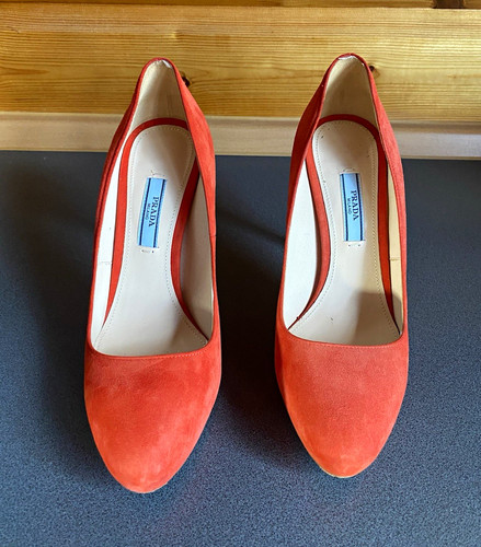 Prada wildleder pumps - prada, orange