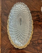 Messing Kristallglas Glashütte Limburg Plafonier Deckenlampe