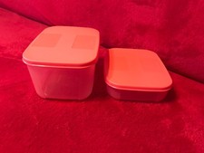 Tupperware 2 Dosen Kühlschrank System 700 ml und 300 ml koralle orange