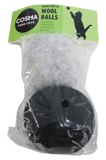 COSMA Wollbälle Katzenspielzeug 2er Set Grau Schwarz Katzen Ball Spielzeug