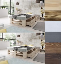 Palettenbett aus Holz mit Lattenrost Stabiles Seniorenbett Kinderbett Jugendbett