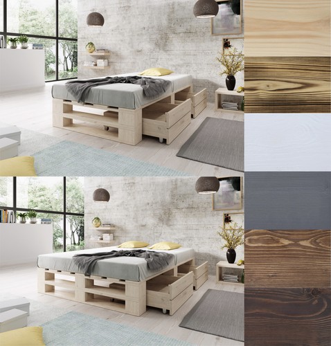 Palettenbett aus holz - palettenbett, mit