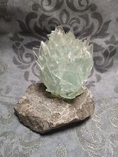 Massive Glas Skulptur Figur Steinsockel Geschmolzen Geschichtet Kristall Unikat