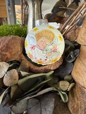 Glaskugel, Christbaumkugel, Weihnachtskugel, 6 cm, Engel, handbemalt