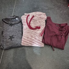 Pullover Mädchen XS-S Lila Bordeux Rot Schwarz Glitzer Sterne