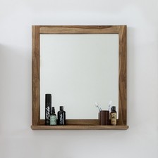 Spiegel mit Ablage 68x75cm Massivholz Wandspiegel Sheesham gebeizt NEU OVP!!!
