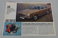 Prospekt Glas 2600 V8 + 1300/1700 GT & Cabrio / 1004 / 1304 / Goggomobil v. 1966