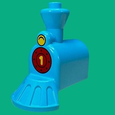 Lego Duplo Eisenbahn Dampflok Vorderteil hellblau Western Nr.1  #D/18