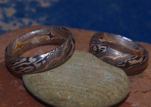 Trauringe mokume gane - trauringe, gold
