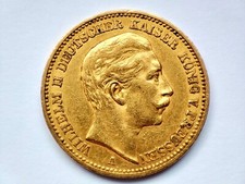 20 Mark Preußen Wilhelm II. 1889 (A) .900 Goldmünze, J# 250 vorzüglich in Kapsel