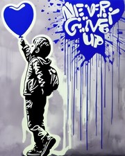 Homage Banksy Never Give Up
