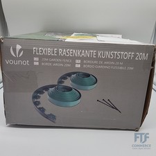VOUNOT Rasenkante 20m, 5cm hoch, flexibel, Kunststoff, grün, 60 Erdanker