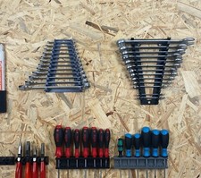 Maulschlüssel Ringschlüssel Halterung  12 und 15 Auflagen Werkzeugwand Halter