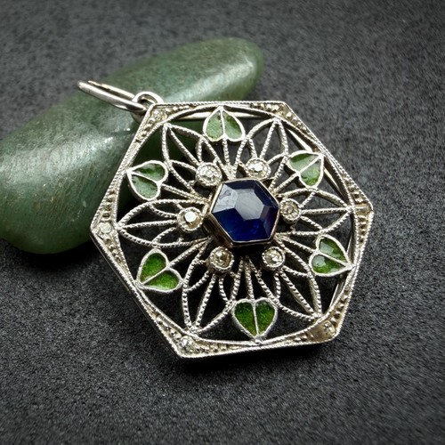 Jugendstil anhänger platin - jugendstil,