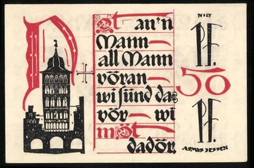 Notgeld lübeck 1921 - lübeck, ½