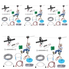 VEVOR Zipline Seilrutsche Set Seilbahn Kinder 30,48/24,38/18,29/48,77/ 36,58m