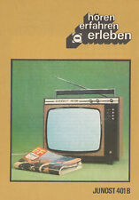 DDR Prospekt Fernsehgerät Junost 401 B   1 Seite ca 20 cm x 14 cm