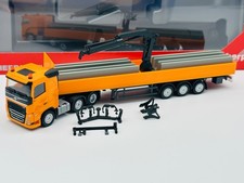 Herpa 316088 Volvo FH FD (2020) 6x2 Pritschen SZ Ladekran Ladung kommunal orange