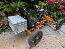 Box / Kiste mit Halterung für Berg GoKart Kettcar Buzzy, Buddy grau mit Deckel