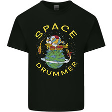 Space Drummer Drumming Astronaut Drum Herren Baumwolle T-Shirt Tee Top