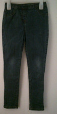 Blaue Jeans/Jeggings mit Gummizugbund und braunen Ziernähten  Gr. 128