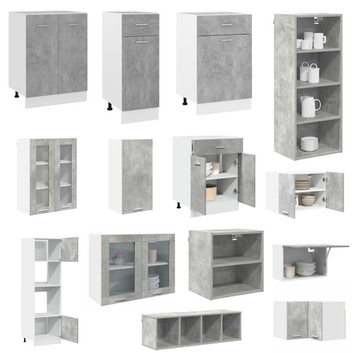 Betongrau küchenschrank - betongrau,