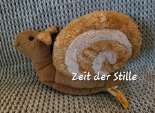 STEIFF Original 094415 Snaily Schnecke 20 cm Beige Braun Stofftier Knopf & Fahne