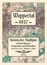historischer Stadtplan: Wuppertal 1937 (Reprint); Straßenbahn, Autobus