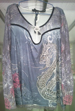 Traumh. schönes Shirt von Tredy, sexy Ausschnitt, Gr. 44 (auch 46), Glitzer