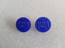 FDJ Glasknöpfe Blau 2 Stück