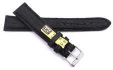 18mm Louisiana ALLIGATOR KROKOBAND made Germany schwarz Uhrenband 18/16mm