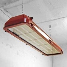 Vintage Fabriklampe Industrie-Leuchte Neon Bunkerlampe Billard Gastro Loft EOW +