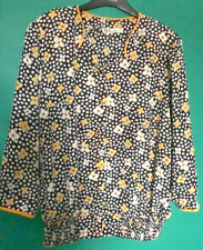 Vintage Blumen Tunika Bluse