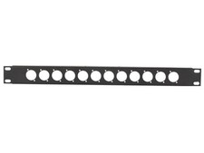 1HE 19" Rackblende mit 12 Bohrungen für alle Markenprodukte